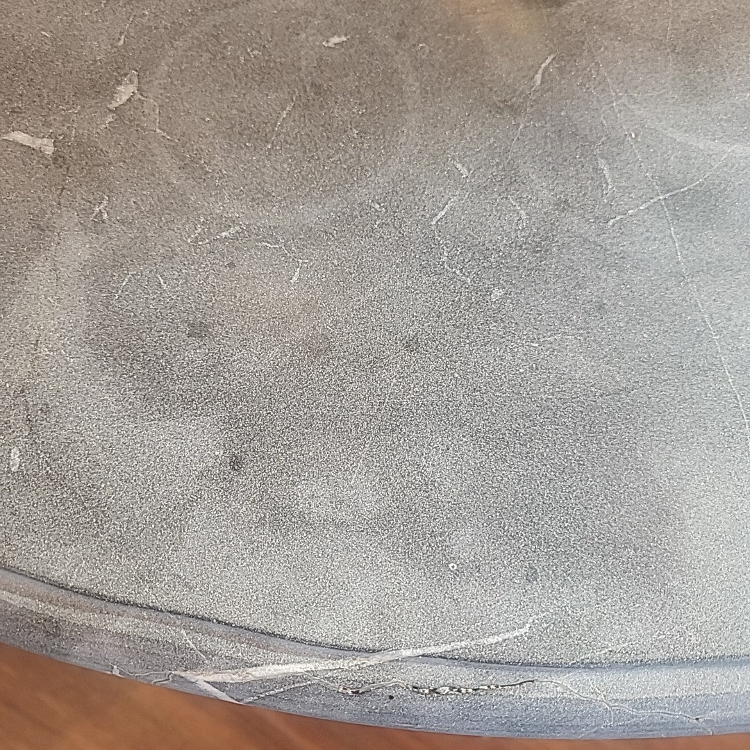 White Wood Beeline Dining Table w/ Gray Stone Top by Bunny Williams