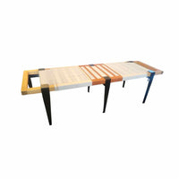 Custom Handwoven Rope, Wood & Metal Bench