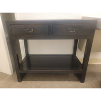 Black Wood Console Table w/ 2 Drawers