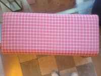 Custom Pink Gingham Silk Skirted Bench