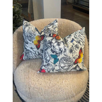 Pair of Butterfly Print Square Pillows