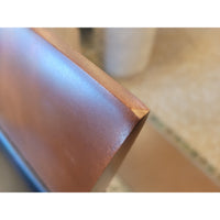 SET of 8 Custom Cherry Wood & Leather Dining Side Chairs by Dinec