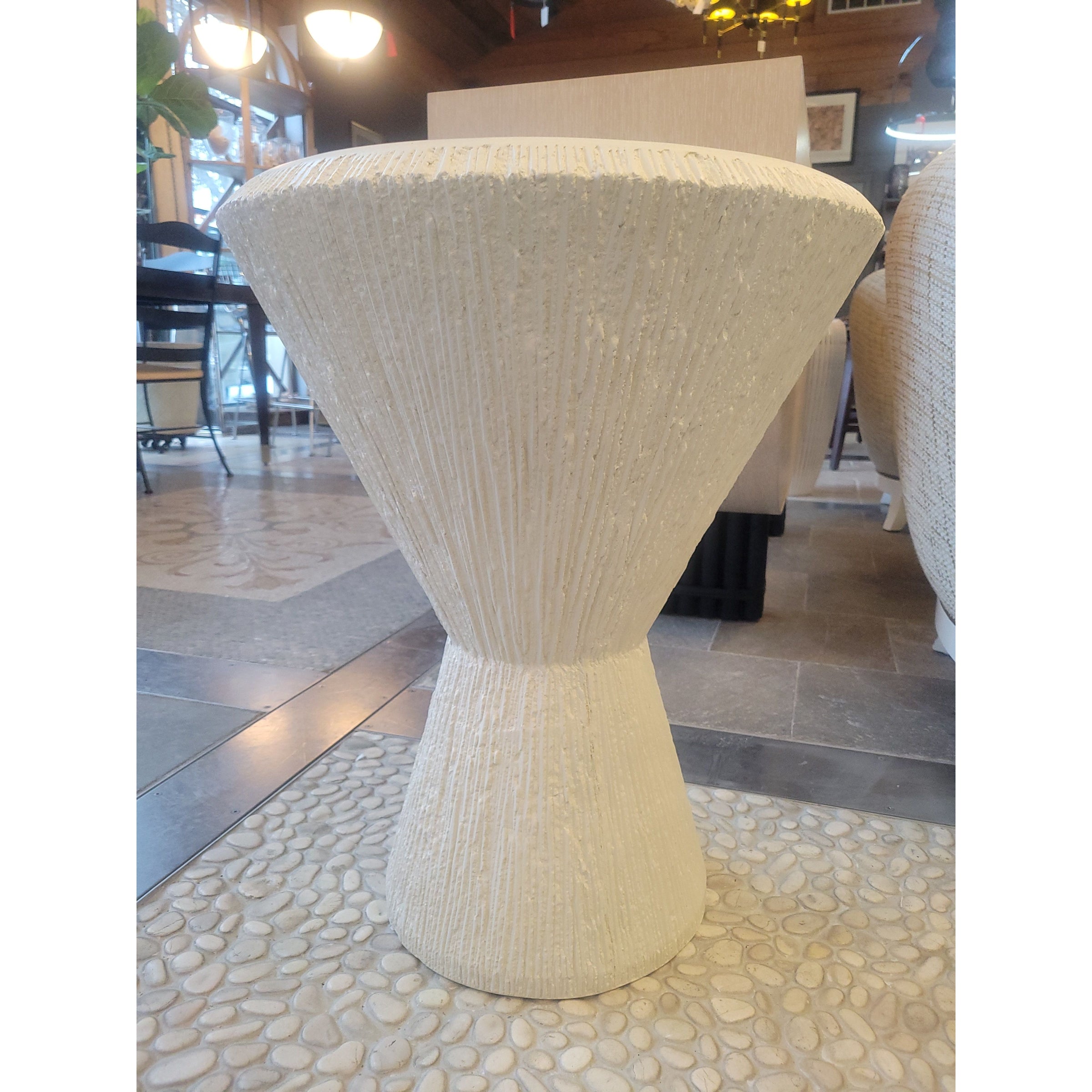 'Nika' Concrete Side Table by Arteriors - colletteconsignment.com
