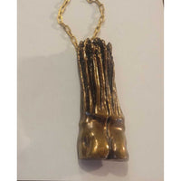 Novello Finotti's 'Anatomia Vegetale' 1970s Bronze Pendant on Chain - colletteconsignment.com