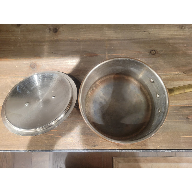 SET of Antique Copper Escargot Strainer, Pot & 8 Snail Pans by Wagner Germany