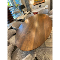 Egg Collective Walnut Oval Table on Brass Base