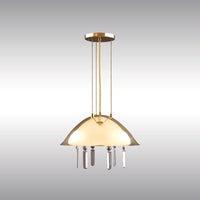Art Nouveau Nickel & Crystal Pendant by Josef Hoffmann for WOKA Lamps Vienna