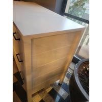 White 3-Drawer Dresser w/ Black Metal Hardware