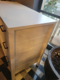 White 3-Drawer Dresser w/ Black Metal Hardware