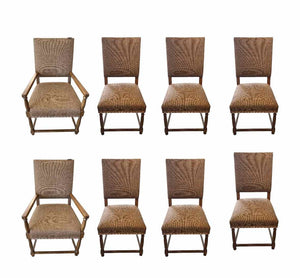 Set of 8 Model #2881 Rembrandt Dining Chairs by Artistic Frame in Pierre Frey Fa