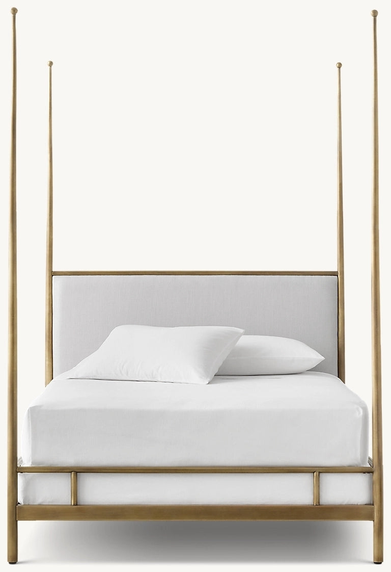 Chloe Brass Queen-Sized 4-Poster Bed