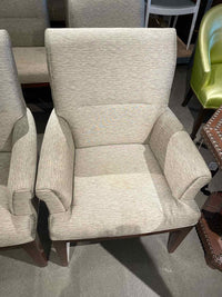 SET of 8 Gray Upholstered Dining Chairs by Bill Sofield for Baker (AS IS)
