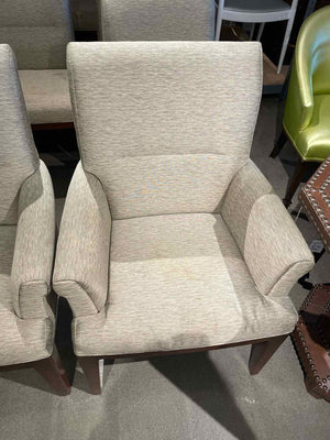 SET of 8 Gray Upholstered Dining Chairs by Bill Sofield for Baker (AS IS)