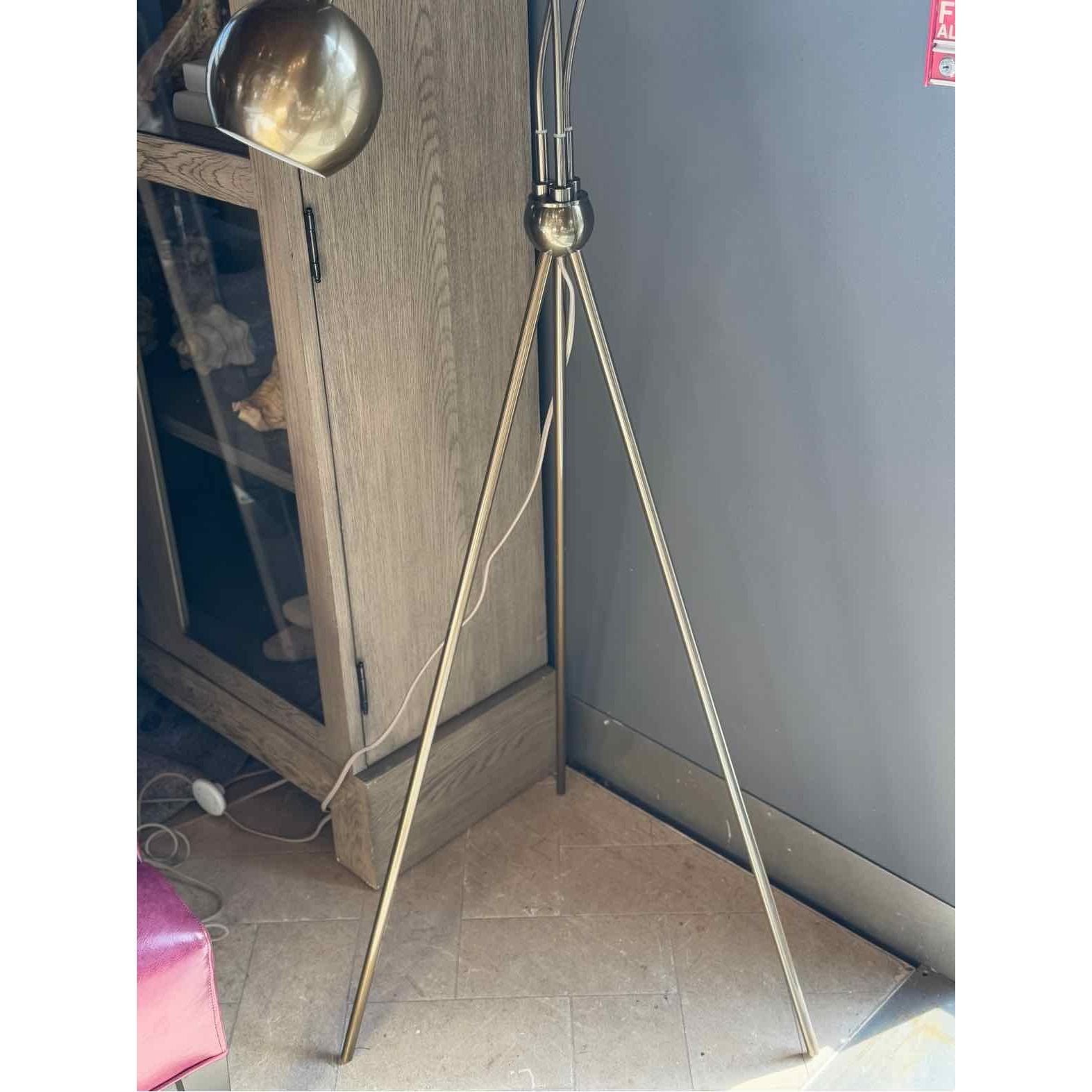 Industrial Golden Tripod Floor Lamp by Arteriors