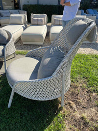 PAIR of All Weather Wicker Ahnda Lounge Chairs w/ Neck Pillow by Dedon (AS IS)