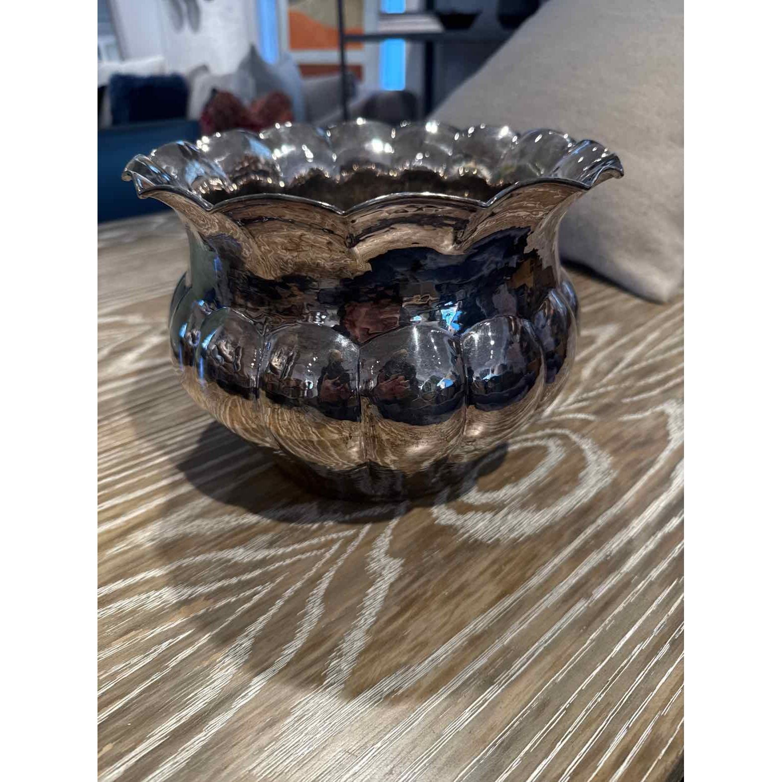 Silverplate Scalloped Edge Jardiniere