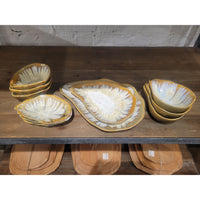 11-Pc Ceramic Oyster Dish Set by AE Ceramics - AS IS