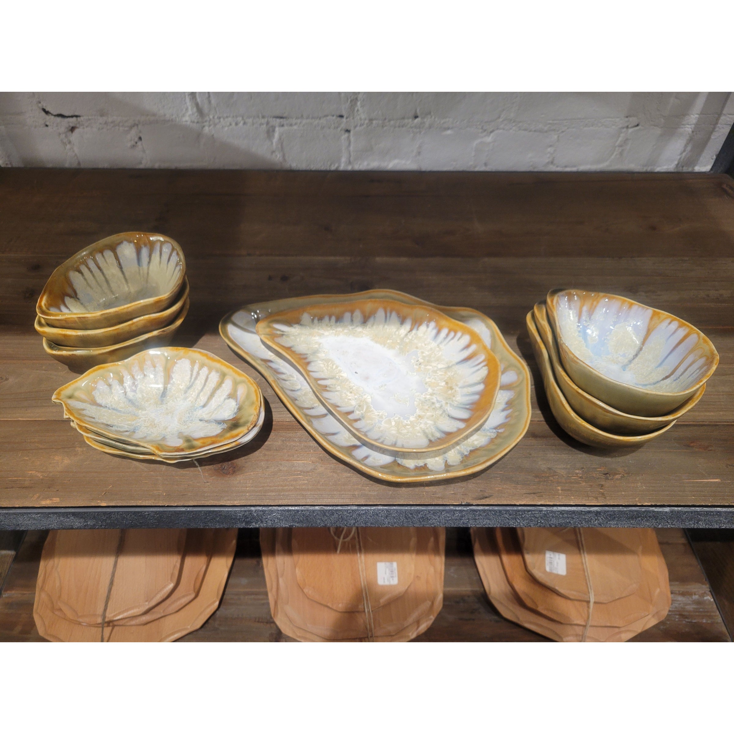 11-Pc Ceramic Oyster Dish Set by AE Ceramics - AS IS
