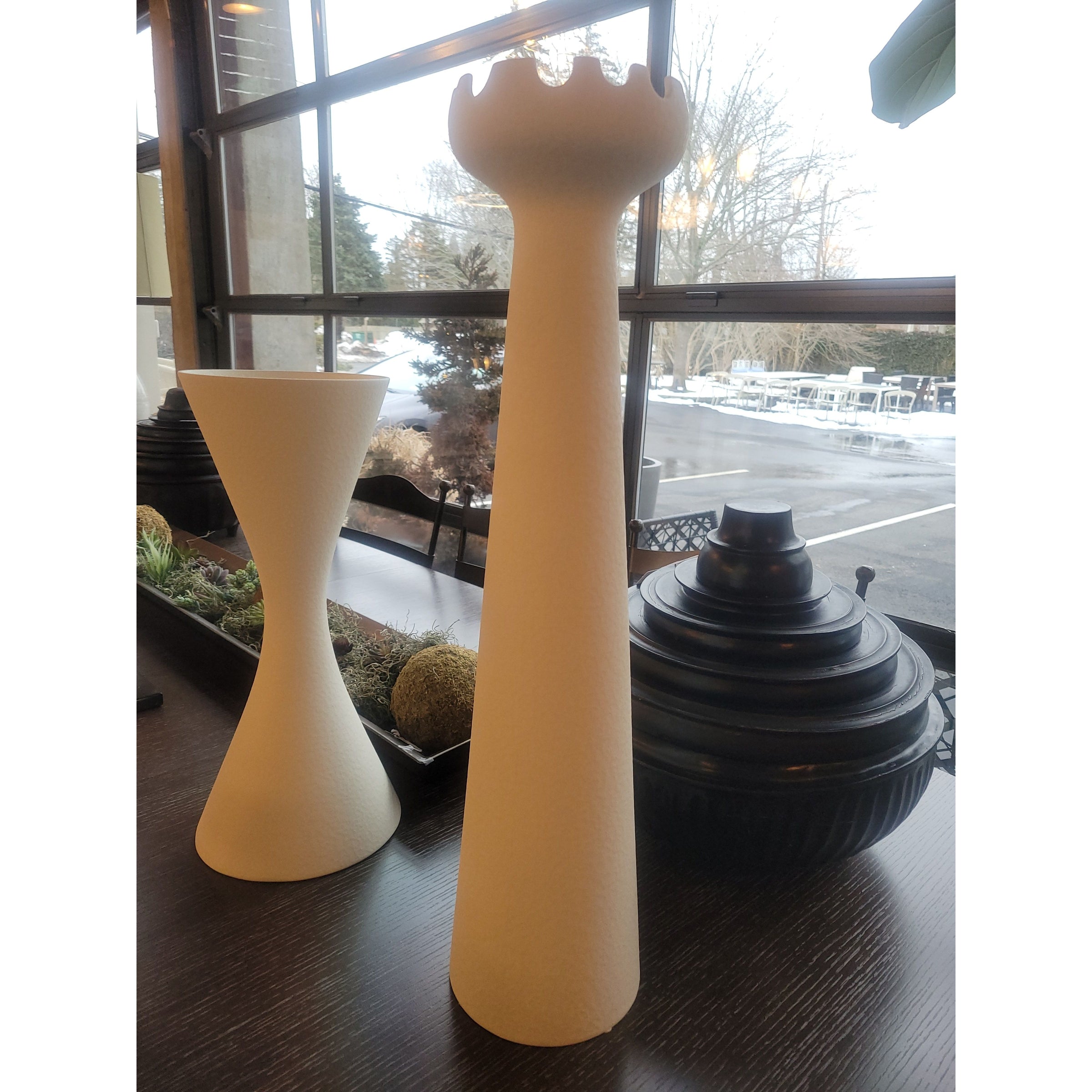 Tall White 'Muguet' Vase by Lemieux et Cie for GB