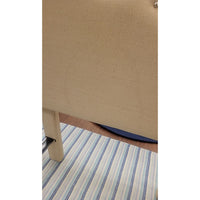 Queen-Sized Beige Upholstered Nailhead Bed