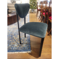 PAIR of Custom Dark Green Performance Velvet Chairs w/ Black Steel Legs