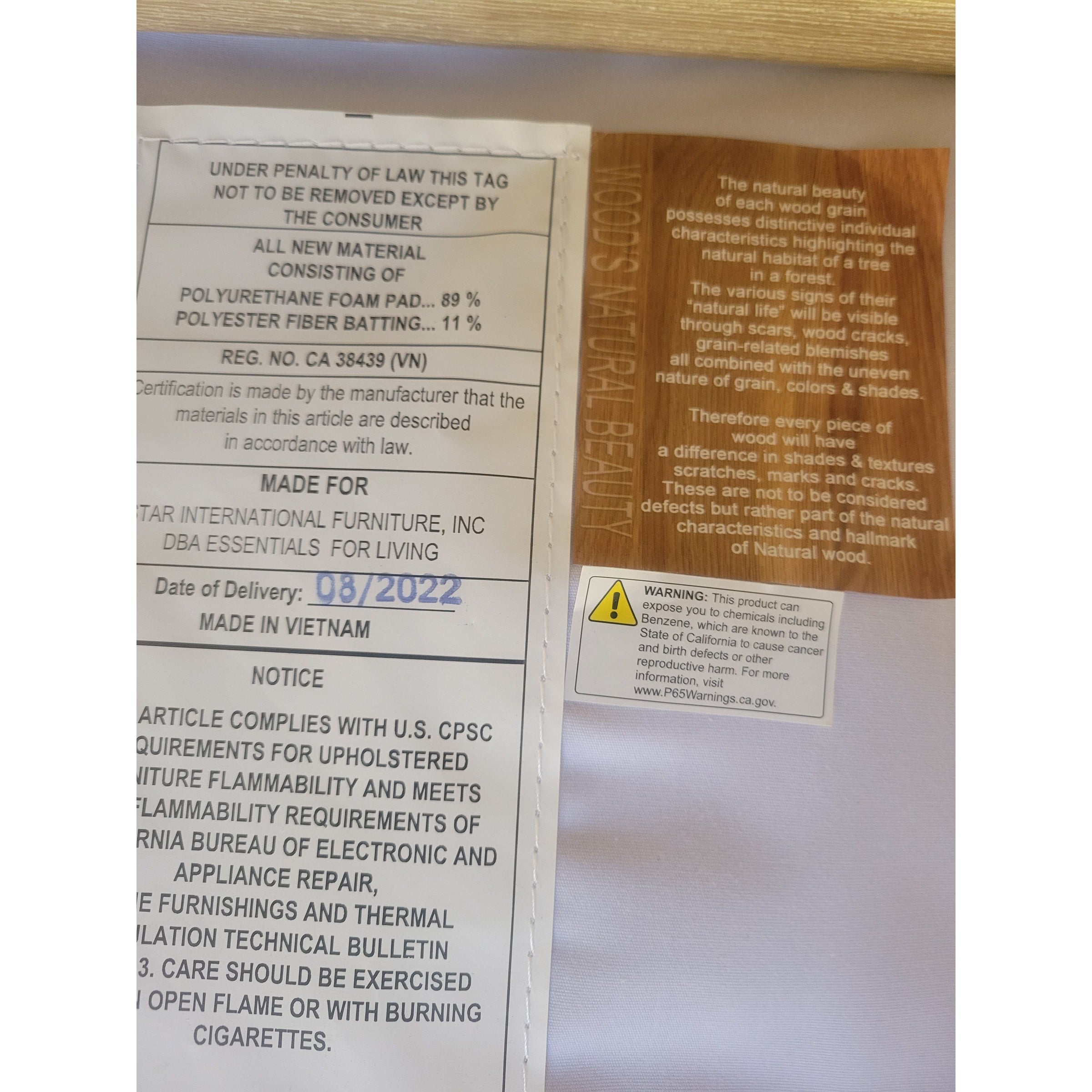 SET of 4 White Upholstered Natural Wood Counter Stools (AS IS)