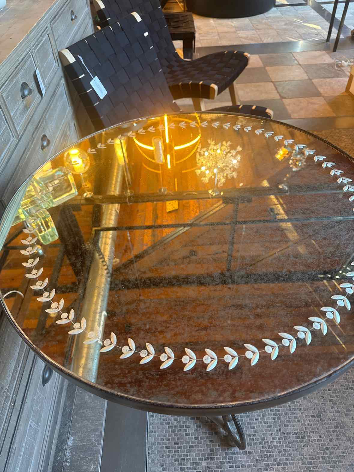 Mirrored Antique Glass Cocktail table