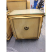 PAIR of Custom 1960s Pine Nightstands w/ Brass Pulls - colletteconsignment.com