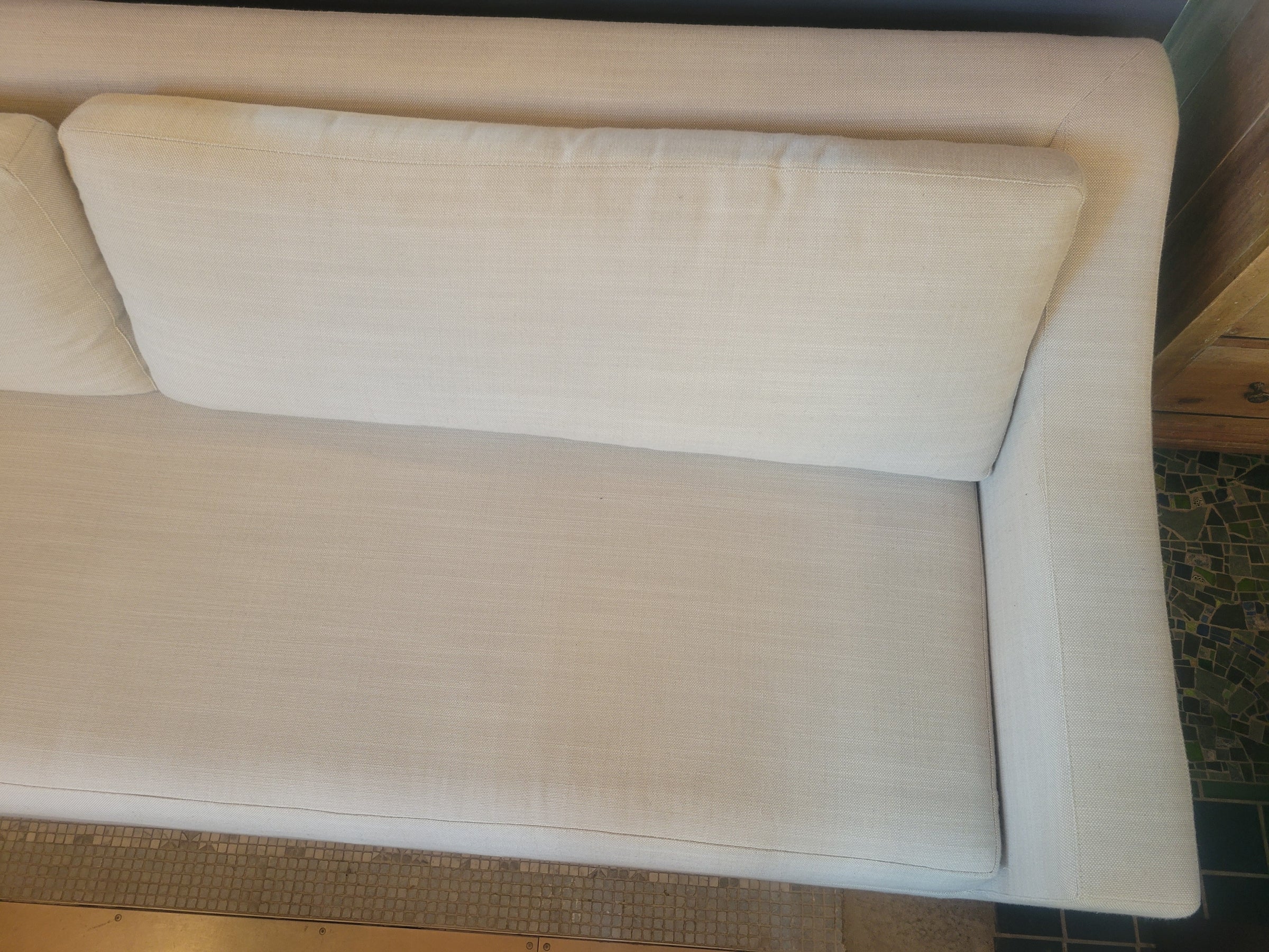 9-ft Belgian Linen Classic Slope Sofa w/ Ottoman by RH