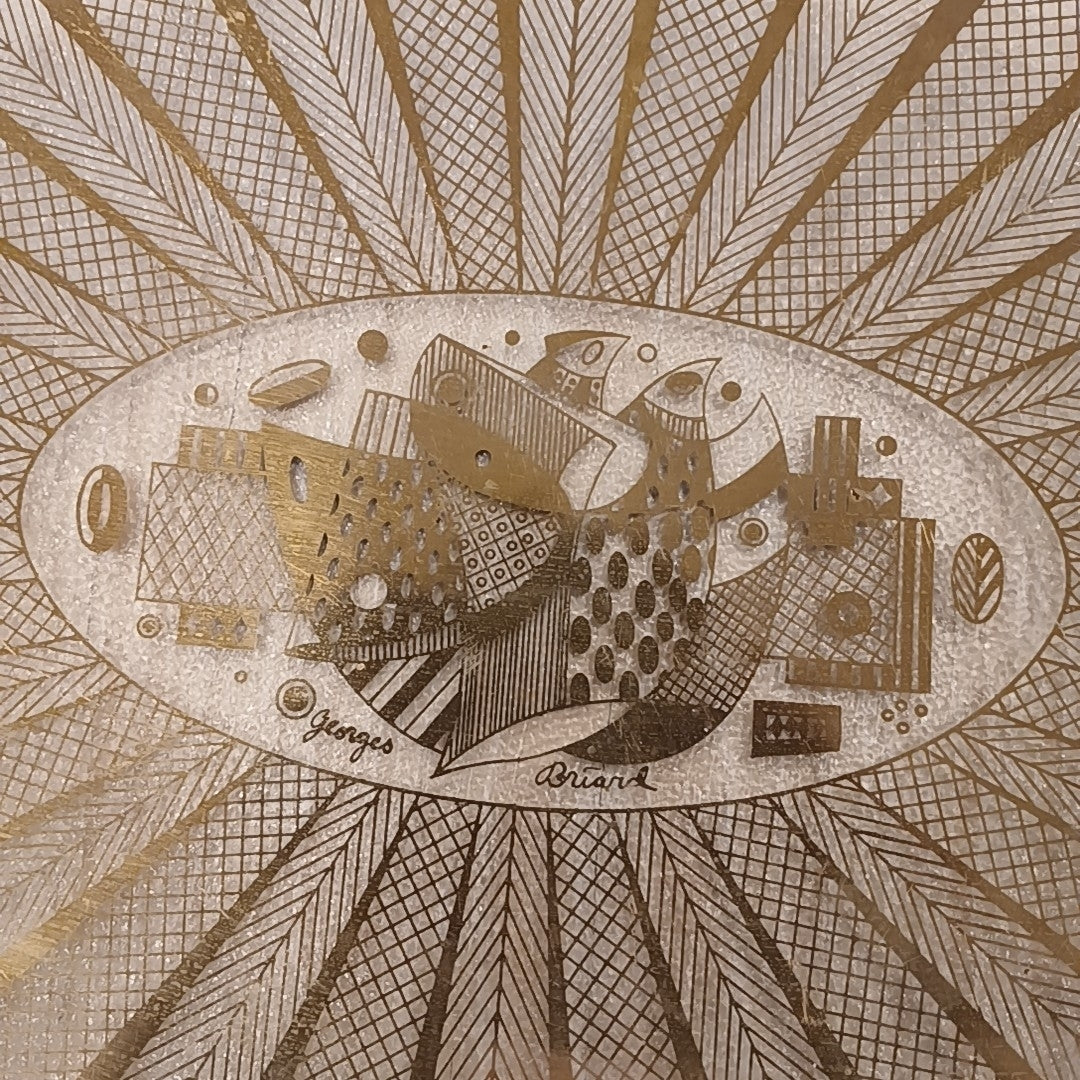 Georges Briard Gold Glass Flat Edge Oval Platter