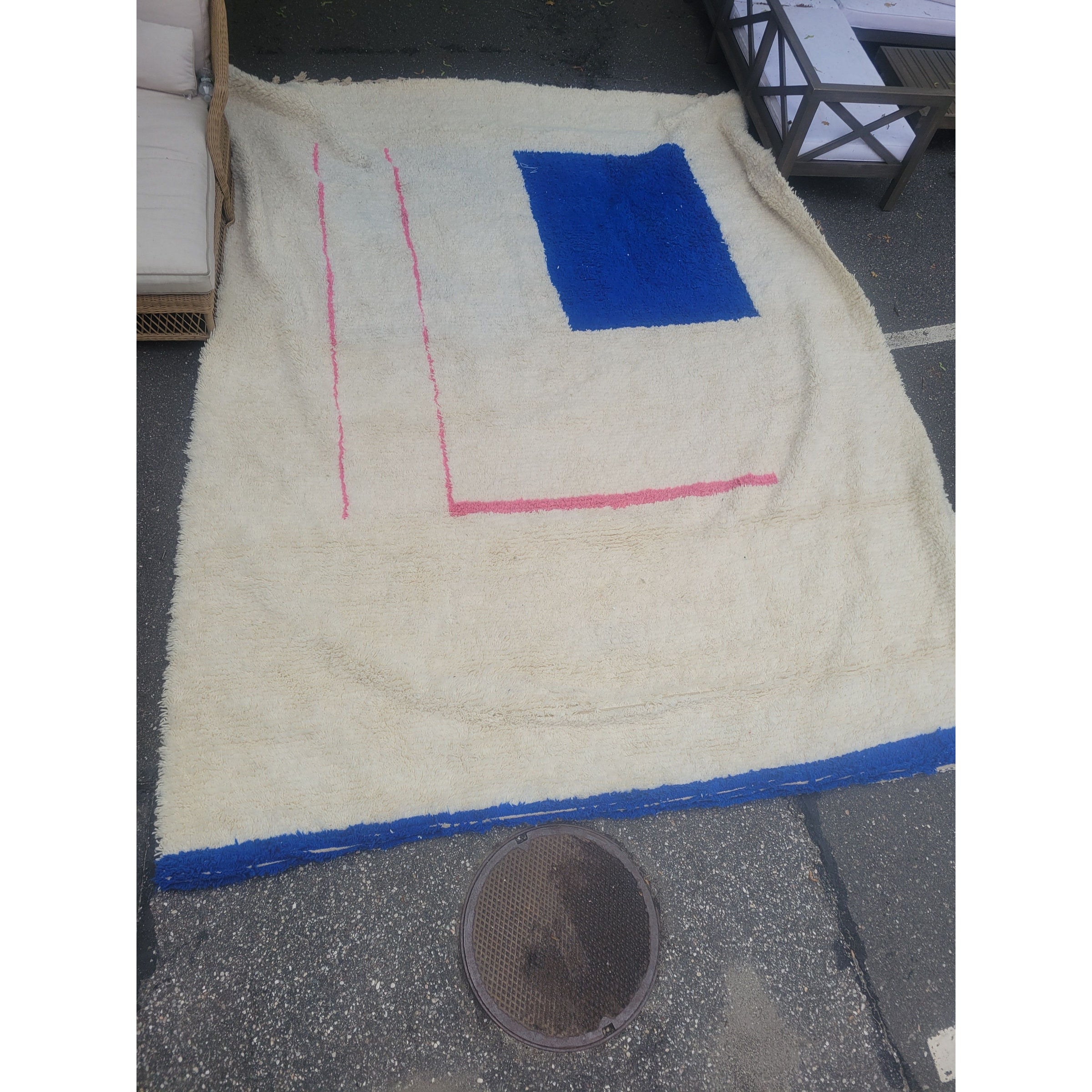 10.5x14-ft Beni Colorblock Shag Rug w/ Tassels