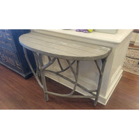 Duke Stonecast Demilune Table by Made Goods (AS IS)