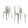 Pair of White Baltic Glam Upholstered Chairs by Safavieh