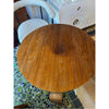 Round Dark Wood X Base Side Table