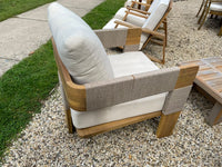 Pair of Teak and Rope Outdoor Armchairs