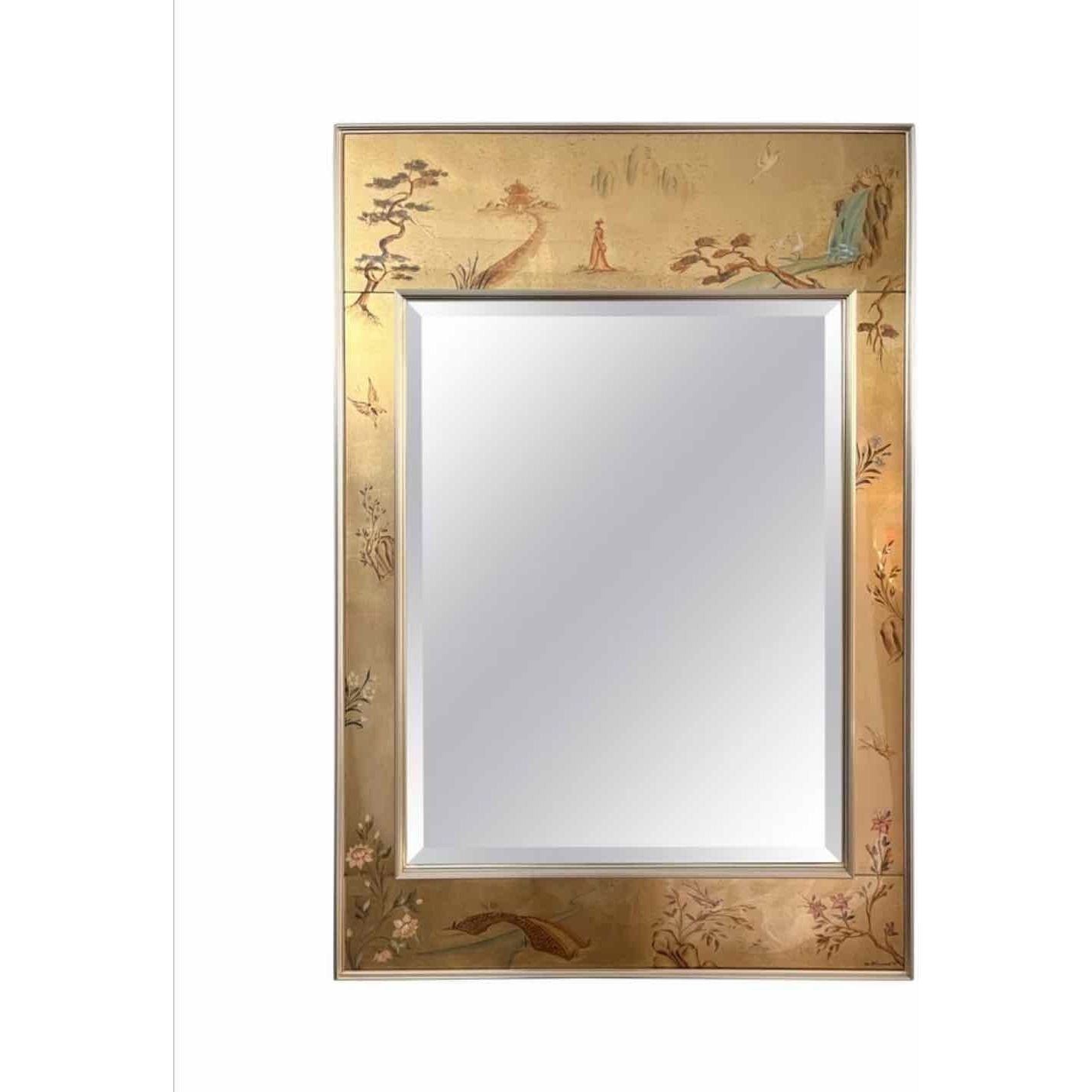 La Barge Chinoiserie Verre Eglomise Mirror