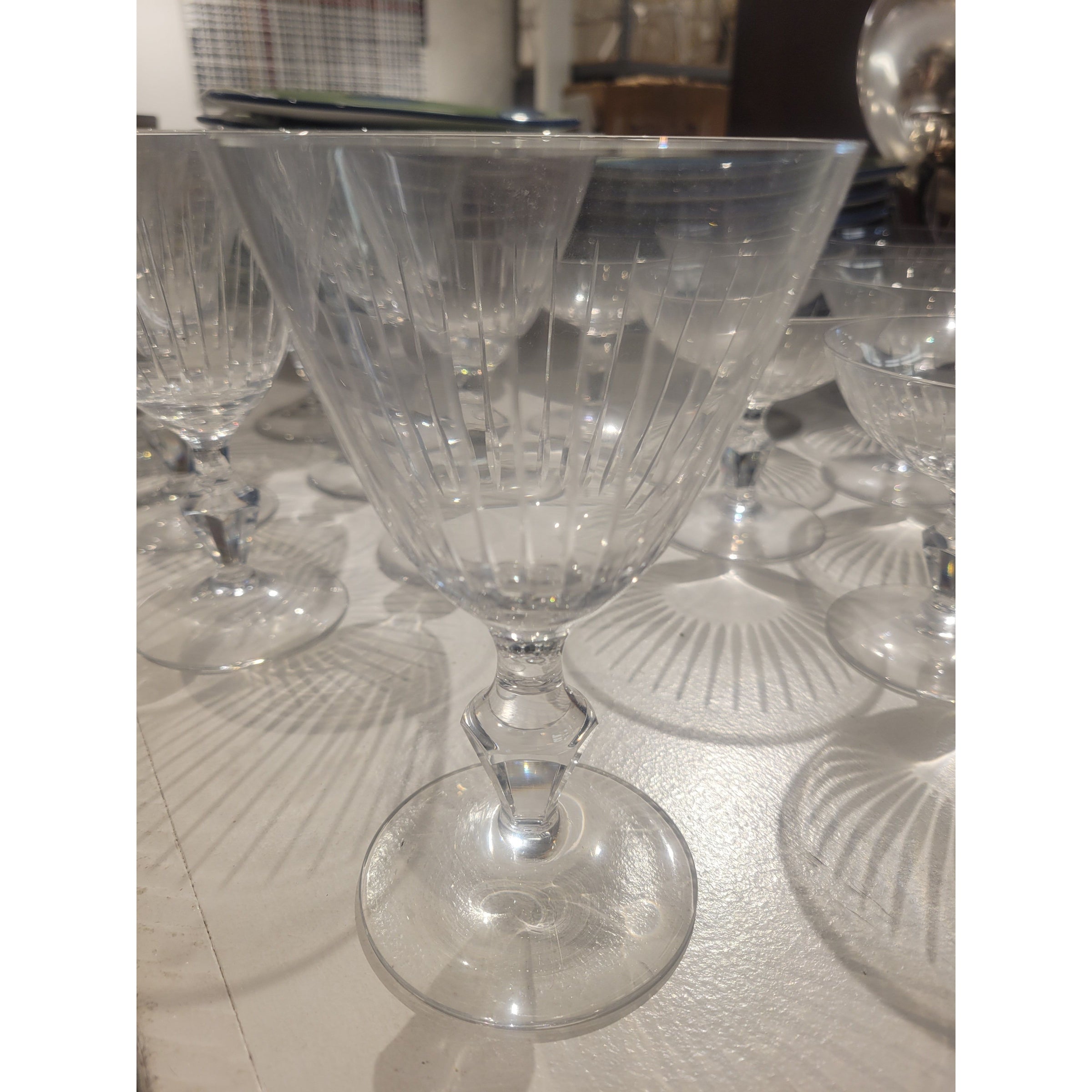 SET of 6 Crystal Wine Glasses