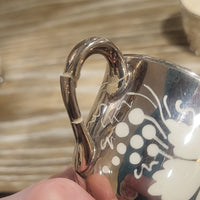 18-Pc Silver Luster & Porcelain Tea or Coffee Set w/ White Grape Design - AS IS