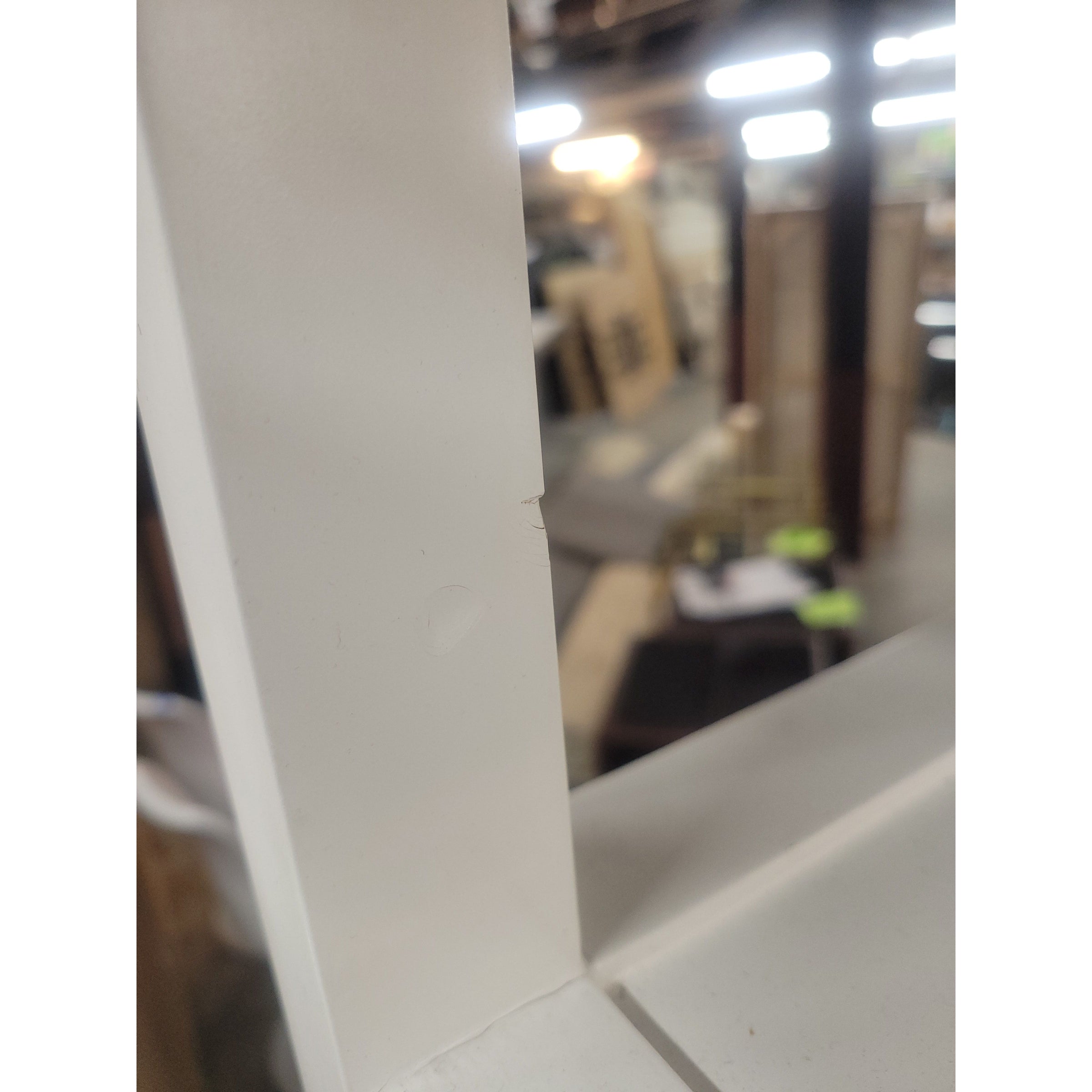 Newport White Lacquer Etagere w/ Brass Ring Drawer Pull by V&H - AS IS - colletteconsignment.com