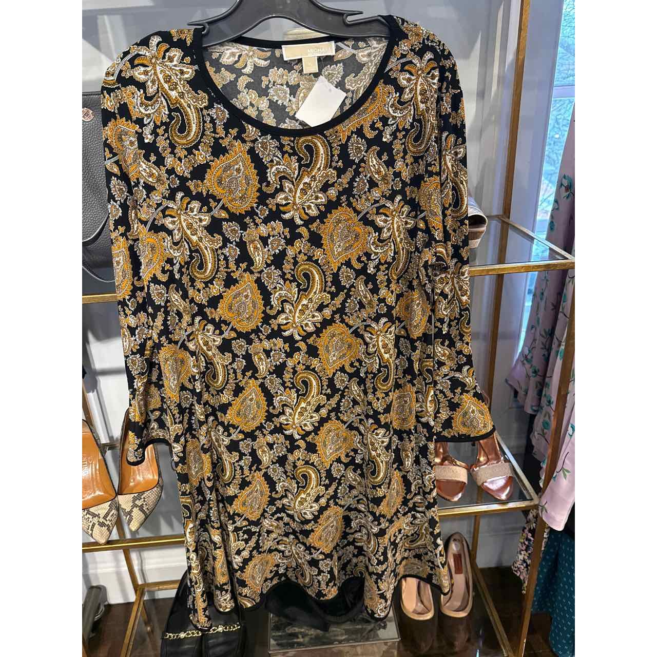 Michael Michael Kors Size XL Black Brown Yellow Cardigan