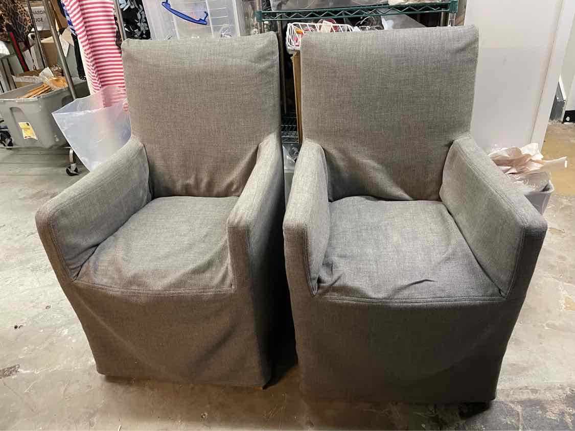 SET of 10 Ellison High-Back Track Arm Slipcover Dining Chairs by RH