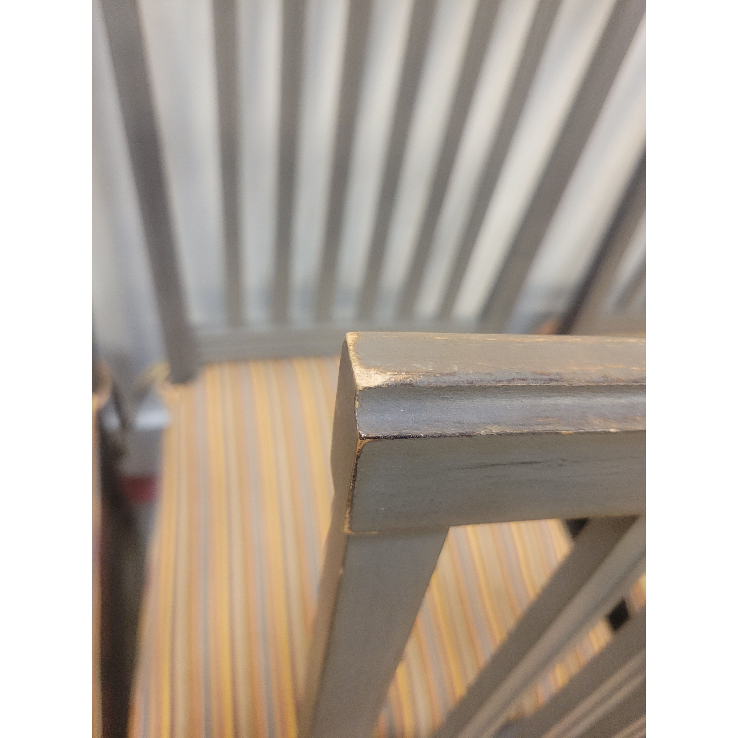 SET of 8 Gray Wood Village Grigio Dining Chairs (AS IS) - colletteconsignment.com