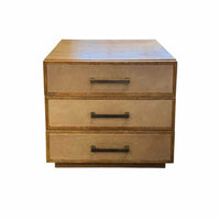 PAIR of Leather & Wood Night Stands by Brownstone