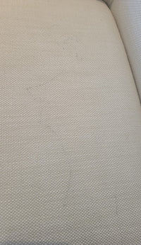 SET of 6 Emery Linen Track Arm Chairs on Brass Bases by RH (AS IS)