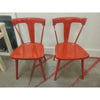 PAIR of 'Splat' Red Lacquer Wood Chairs - AS IS