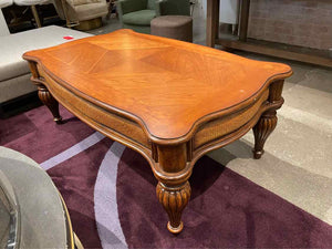 British Colonial Rectangular Raffia Coffee Table (AS IS)