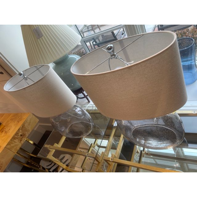 PAIR of Bubble Glass Table Lamps - colletteconsignment.com