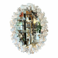 White Resin Leaf Coral Oval Coco Mirror by Made Goods