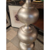 Stacked Pearls Wood Floor Lamp w/ Gray Shade