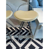 SET of 4 Beige Leather Coco Counter Stools by Cattelan Italia